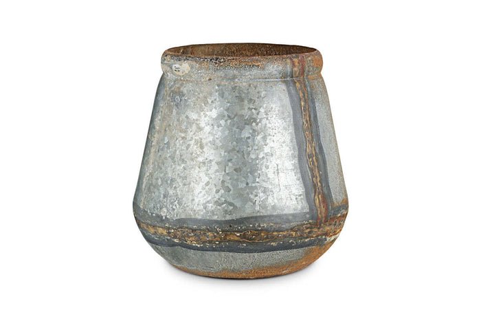 Nkuku Mamba Outdoor Planter – Aged Zinc — plant pot from Botanic Row