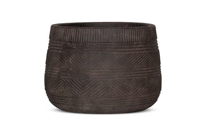 Nkuku Zadie Terracotta Planter – Grey – Large — plant pot from Botanic Row